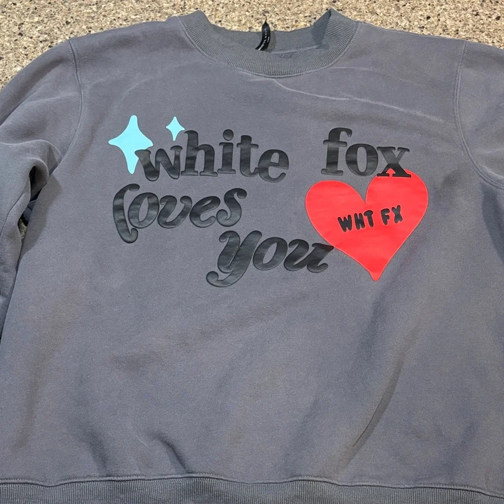 White Fox Sweatshirt White Fox Loves You WHT FX - Picture 1 of 7